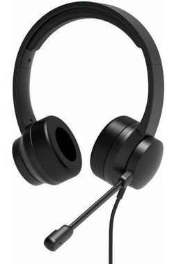 PORT CONNECT 901605 Stereo-Headset mit Mikrofon / USB-A & USB-C / Kabel 1,8 m / Schwarz