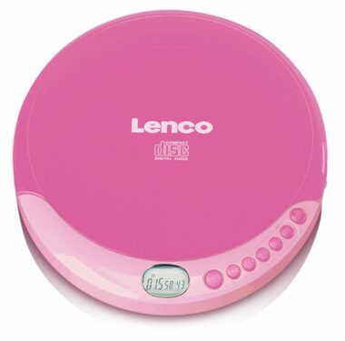 LENCO CD-011 rosa / tragbarer CD-Player / 3,5-mm-Klinke / CD&CD-R&CD-RW