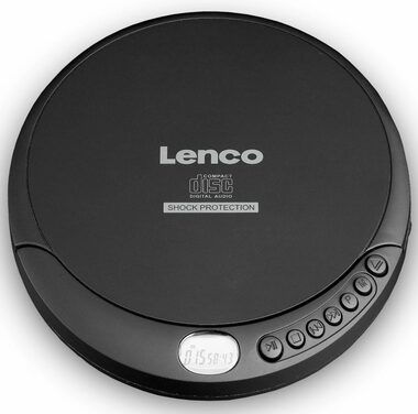 LENCO CD-200 schwarz / tragbarer CD-Player / 3,5 mm Klinke / CD&CD-R&CD-RW