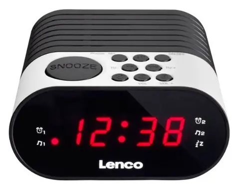 LENCO CR-07 weiß / UKW-Radio / Uhr / Alarm / LED-Anzeige