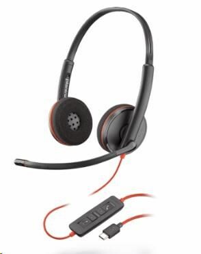 Poly Blackwire C3220 (USB-C) schwarz / Headset / Mikrofon / zwei Kopfhörer / USB-C / Controller 