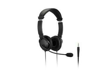 Kensington Headset Hi-Fi (3,5 mm) schwarz / Kopfhörer mit Mikrofon / 1,8 m / 3,5 mm