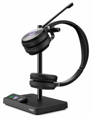 Yealink WH62 schwarz / Kabelloses Headset mit Mikrofon / für Yealink IP-Telefone / Basisstation / DECT