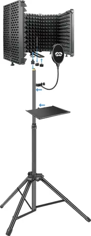 MOZOS MSHIELD-CABIN-SET schwarz / Akustikkabine & Stativ & Popfilter-Set 