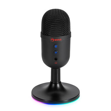 Marvo MIC-06 schwarz / Mikrofon / Hintergrundbeleuchtung / USB-A / 1,7 m