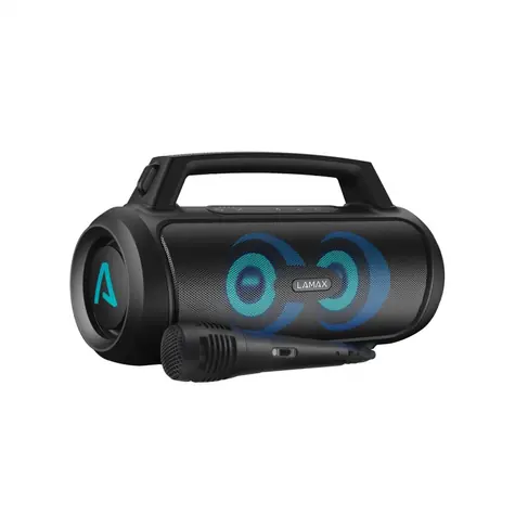 Lamax PartyGo1 Play / Bluetooth-Lautsprecher / 50 W / IP67 / Bluetooth 5.3 / USB-C / Karaoke-Mikrofon 