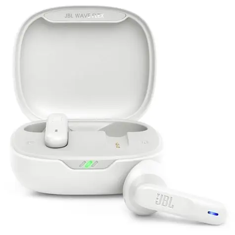 JBL Wave Flex weiß / Kabellose Kopfhörer / Mikrofon / BT 5.2 / IPX2
