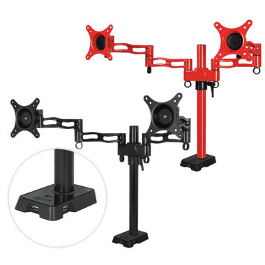 ARCTIC Z2 rot / Arm für zwei Monitore / 13-27" / VESA 75 + 100 / Höhe 113 - 413mm / USB-Hub