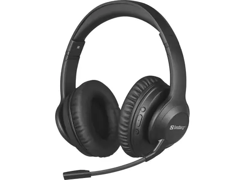 Sandberg Bluetooth Headset ANC+ENC Pro schwarz / Kabellose Bluetooth-Kopfhörer mit Mikrofon / BT 5.3