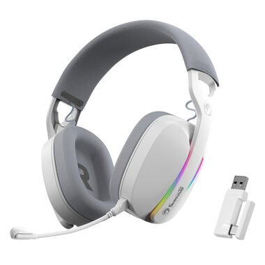 Marvo HG9086W Pulz weiß / Kabelloses Gaming-Headset mit Mikrofon / BT 5,3 / 3,5-mm-Klinke + USB / RGB