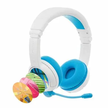 Ausgepackt - Buddyphones School+ Blau / Kabellose Kinderkopfhörer mit Mikrofon / Bluetooth / BuddyCable / USB-C / Ausgepackt