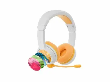 Ausgepackt - Buddyphones School+ gelb / Kinder-Funkkopfhörer mit Mikrofon / Bluetooth / BuddyCable / USB-C / unverpackt