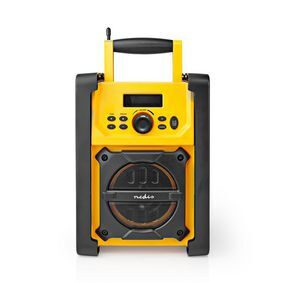 Nedis RDFM3100YW gelb / Tragbarer Radioempfänger für Baustellen / AM / FM / SW / 15 W / 3,5 mm Klinkenstecker / IPX5