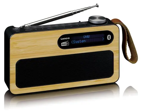 LENCO PDR-040 Bamboo / Tragbares Radio / FM / DAB+ / BT 5.0 / 3W / 2000mAh