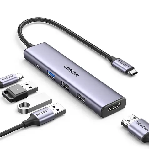 Ugreen 15495 USB-C Multifunktionsadapter / 3x USB-A / 1x USB-C / 1x HDMI