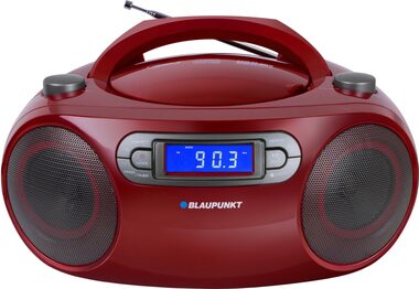 Blaupunkt BB18RD rot / Radio-Kassettenspieler / FM/CD/MP3/USB/AUX / Wecker / 2x 2W RMS
