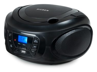 BigBen CD62NUSBBT schwarz / Tragbarer CD-Player / MP3 / FM / BT / 4X LR14 