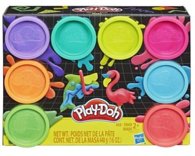 Hasbro Play-Doh Packung mit 8 farbigen Bechern - Neon / ab 2 Jahren