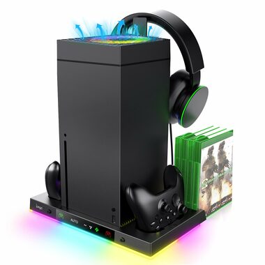 iPega XBX024S Multifunktionaler RGB-Ladeständer mit Kühlung für Xbox