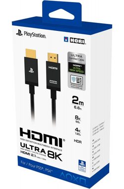 HORI HRP51001 Ultra High Speed 8K HDMI 2.1 PS5 Kabel schwarz / 2x HDMI 2.1 (M) / 4K@120Hz / 8K@60Hz