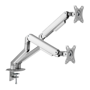 White Shark GMS-3208 NEFERITES II Halterung für 2 Monitore bis 32" silber / VESA-Standards 75x75 & 100x100 / Tragkraft 9kg