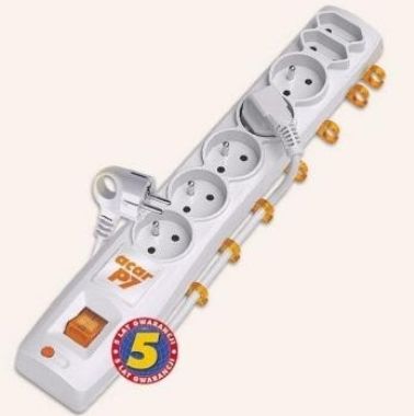 Acar P7 3M Kabel / 5+2 Steckdosen / Überspannungsschutz / Weiß