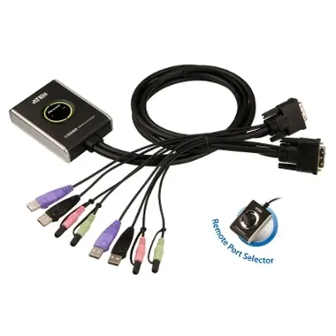 Aten CS682 / 2- Port USB-DVI-KVM-Switch / Audio 2.1 / Remote Port -Wahlschalter / 1,8 m