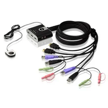 Aten CS692 / 2- Port USB-HDMI-KVM-Switch / Audio 2.1 / Remote Port -Wahlschalter / 1,8 m