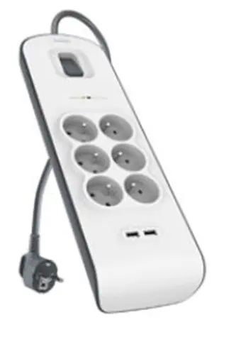 Belkin BSV604 Überspannungsschutz / 6-fach / 2xUSB 2,4A / 2m / Weiß