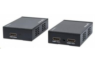 Manhattan HDMI - Ethernet Extender Kit auf Cat6 / 2xHDMI-Sender schwarz / 1x HDMI-Empfänger / 1x RJ 45