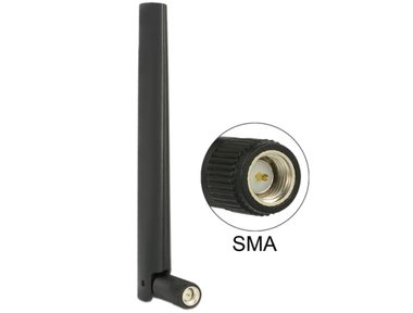 DeLock ZigBee Multi Bluetooth Rundstrahlantenne mit Gelenk / GSM / LTE / UMTS / WLAN IEEE 802.11 bgn SMA 1 - 4,3 dBi