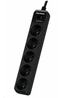 CyberPower B0520SC0-FR schwarz / Überspannungsschutz / 5 Steckdosen / Schalter / 1,8 m
