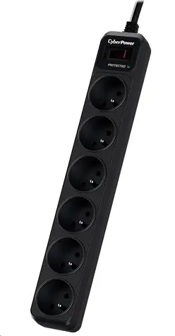 CyberPower B0620SC0-FR schwarz / Überspannungsschutz / 6 Steckdosen / Schalter / 1,8 m