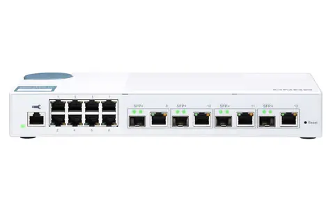 QNAP QSW-M408-4C 10GbE Switch weiß / 8x GbE / 4X Combo 10GbE SFP+ / QoS / weiß