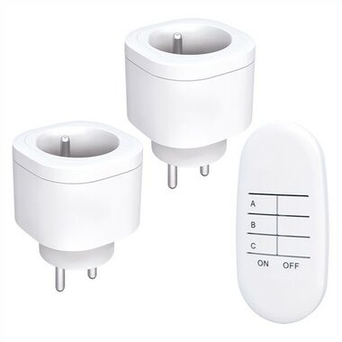 Solight DY08 Ferngesteuertes Steckdosen-Set 2 + 1 / 2 Steckdosen / 1 Controller / Lerncode