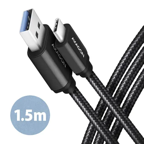 Axagon BUCM3-AM15AB Kabel USB-A auf USB-C schwarz / 1,5 m / 3 A