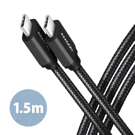 Axagon BUCM3-CM15AB Kabel USB-C auf USB-C schwarz / 1,5 m / 3 A