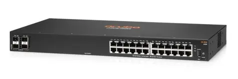 Aruba 6100 24G 4SFP+ / Switch / 24x Gigabit RJ45- Port / 4X 10Gigabit SFP+ Port / 128 Gbit/s / 95,2 Mpps