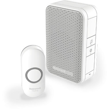 Honeywell Home DC311N Funk-Türklingel Serie 3/4 Melodien/tragbare Basis weiß/Design. Taste