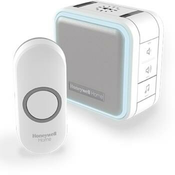 Honeywell Home DC515N Funk-Türklingel Serie 5 / 150 m / 6 Melodien / tragbarer Sockel weiß / Design. Taste