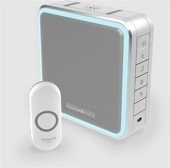 Honeywell Home DC915NG Funk-Türklingel Serie 9 grau / 200 m / 8 Melodien / tragbare Basis / Design / Taste