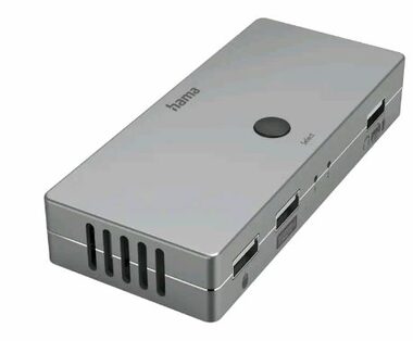 HAMA 200135 KVM-Switch für 2 PCs an 1 Monitor / Eingang: 2x HDMI | 2x USB-B / Ausgang: 1x HDMI | 3x USB-A