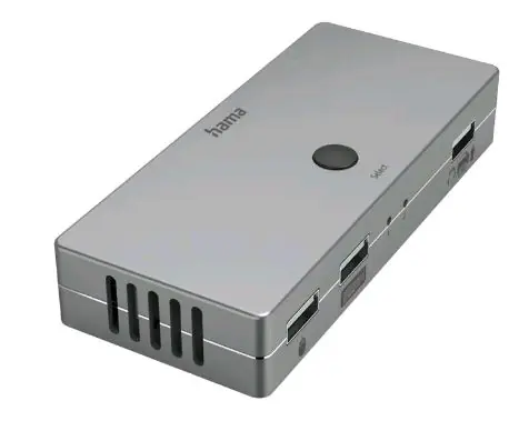 HAMA 200135 KVM-Switch für 2 PCs an 1 Monitor / Eingang: 2x HDMI | 2x USB-B / Ausgang: 1x HDMI | 3x USB-A