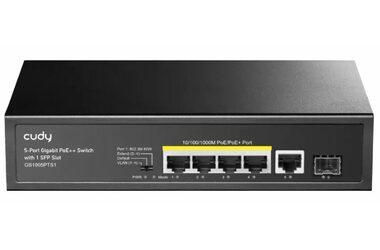 Cudy GS1005PTS1 PoE-Switch / 4X PoE RJ45 / 1x RJ45 / 1x SFP / 1000Mbps / 120W