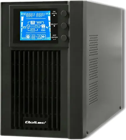Qoltec 53042 USV schwarz / USV / 1000VA / 800W / LCD