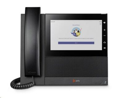 Poly CCX 600 schwarz / Multimedia-Telefon / MS Teams / 24 Leitungen / 7" Display / 2x RJ-45 / WiFi / BT / PoE