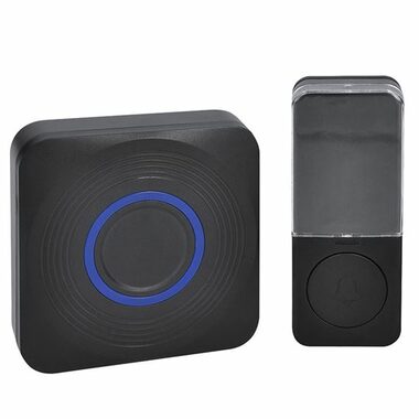Solight Funk-Türklingel schwarz / Akku + USB / 200m / Lerncode