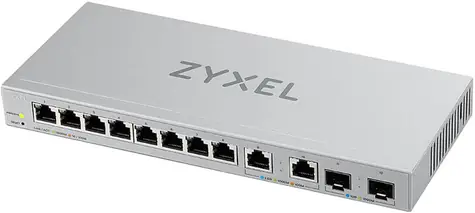 ZyXEL XGS1210-12 V2 / Desktop-Switch / 8x RJ45 1G / 2x RJ45 2,5G / 2x SFP+