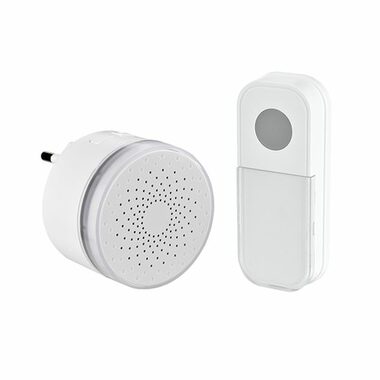 Solight 1L74T kabellose Mini-Türklingel für Steckdose weiß / Reichweite 180m / Lerncode