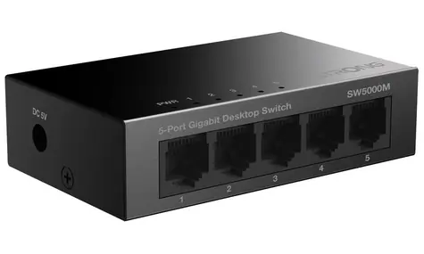 Strong SW5000M schwarz / Industrie-Switch / 5- Port / 1000 Mbit/s / passives PoE